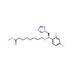 COC(=O)CCCCCCCO[C@@H](Cn1cncn1)c1ccc(Cl)cc1Cl ZINC000103276833