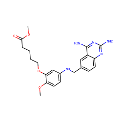 COC(=O)CCCCOc1cc(NCc2ccc3nc(N)nc(N)c3c2)ccc1OC ZINC000049803778