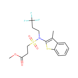 COC(=O)CCS(=O)(=O)N(CCC(F)(F)F)c1sc2ccccc2c1C ZINC000115232728