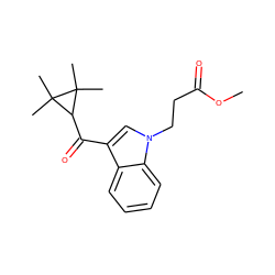 COC(=O)CCn1cc(C(=O)C2C(C)(C)C2(C)C)c2ccccc21 ZINC000045254602