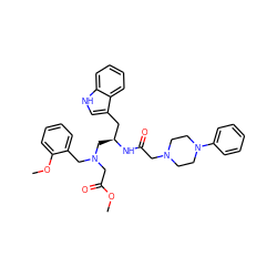 COC(=O)CN(Cc1ccccc1OC)C[C@@H](Cc1c[nH]c2ccccc12)NC(=O)CN1CCN(c2ccccc2)CC1 ZINC000027863469