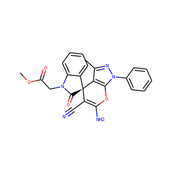 COC(=O)CN1C(=O)[C@@]2(C(C#N)=C(N)Oc3c2c(C)nn3-c2ccccc2)c2ccccc21 ZINC000001087787