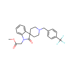 COC(=O)CN1C(=O)C2(CCN(Cc3ccc(C(F)(F)F)cc3)CC2)c2ccccc21 ZINC000028527326