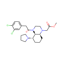 COC(=O)CN1CCN(C(=O)Cc2ccc(Cl)c(Cl)c2)[C@@H]2[C@@H](N3CCCC3)CCC[C@@H]21 ZINC001772580506