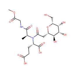 COC(=O)CNC(=O)[C@H](C)N(C(=O)C[C@@H]1O[C@H](CO)[C@H](O)[C@H](O)[C@H]1O)[C@@H](CCC(=O)O)C(=O)O ZINC000253633523