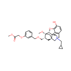 COC(=O)COc1cccc(COC[C@H]2C[C@@]34CC[C@]2(OC)[C@@H]2Oc5c(O)ccc6c5[C@@]23CCN(CC2CC2)[C@@H]4C6)c1 ZINC000148704601