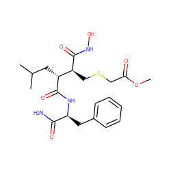 COC(=O)CSC[C@H](C(=O)NO)[C@@H](CC(C)C)C(=O)N[C@@H](Cc1ccccc1)C(N)=O ZINC000027087052