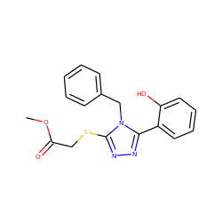 COC(=O)CSc1nnc(-c2ccccc2O)n1Cc1ccccc1 ZINC000001223733