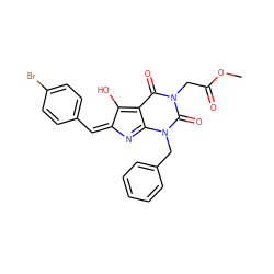 COC(=O)Cn1c(=O)c2c(n(Cc3ccccc3)c1=O)=N/C(=C/c1ccc(Br)cc1)C=2O ZINC000101601739