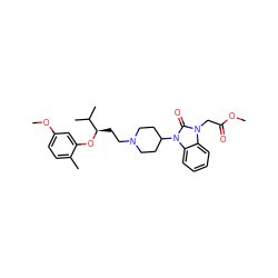 COC(=O)Cn1c(=O)n(C2CCN(CC[C@@H](Oc3cc(OC)ccc3C)C(C)C)CC2)c2ccccc21 ZINC000028874736