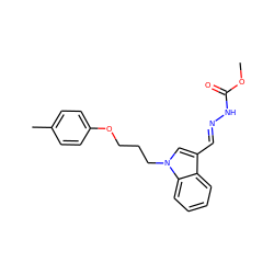 COC(=O)N/N=C/c1cn(CCCOc2ccc(C)cc2)c2ccccc12 ZINC000002323627