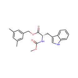 COC(=O)N[C@@H](Cc1c[nH]c2ccccc12)C(=O)OCc1cc(C)cc(C)c1 ZINC000013736196