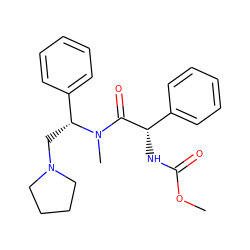 COC(=O)N[C@H](C(=O)N(C)[C@H](CN1CCCC1)c1ccccc1)c1ccccc1 ZINC000028134418