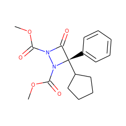 COC(=O)N1C(=O)[C@](c2ccccc2)(C2CCCC2)N1C(=O)OC ZINC000015924774