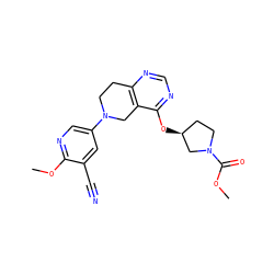 COC(=O)N1CC[C@H](Oc2ncnc3c2CN(c2cnc(OC)c(C#N)c2)CC3)C1 ZINC000113569386