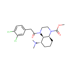 COC(=O)N1CCN(C(=O)Cc2ccc(Cl)c(Cl)c2)[C@@H]2[C@@H](N(C)C)CCC[C@@H]21 ZINC001772620205