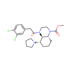 COC(=O)N1CCN(C(=O)Cc2ccc(Cl)c(Cl)c2)[C@@H]2[C@@H](N3CCCC3)CCC[C@H]21 ZINC000169326300