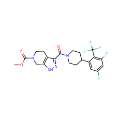 COC(=O)N1CCc2c(C(=O)N3CCC(c4cc(F)cc(F)c4C(F)(F)F)CC3)n[nH]c2C1 ZINC001772609025