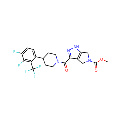 COC(=O)N1Cc2[nH]nc(C(=O)N3CCC(c4ccc(F)c(F)c4C(F)(F)F)CC3)c2C1 ZINC001772633927