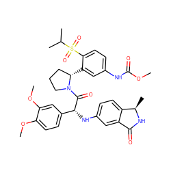 COC(=O)Nc1ccc(S(=O)(=O)C(C)C)c([C@H]2CCCN2C(=O)[C@H](Nc2ccc3c(c2)C(=O)N[C@@H]3C)c2ccc(OC)c(OC)c2)c1 ZINC000164430009