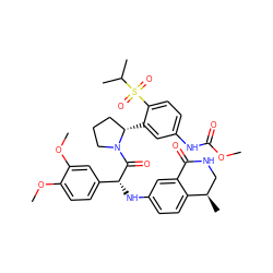 COC(=O)Nc1ccc(S(=O)(=O)C(C)C)c([C@H]2CCCN2C(=O)[C@H](Nc2ccc3c(c2)C(=O)NC[C@H]3C)c2ccc(OC)c(OC)c2)c1 ZINC000164431014
