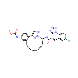 COC(=O)Nc1ccc2c(c1)CCCC/C=C/C[C@H](NC(=O)/C=C/c1cc(Cl)ccc1-n1cnnn1)c1nc-2c[nH]1 ZINC000114225390