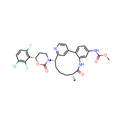 COC(=O)Nc1ccc2c(c1)NC(=O)[C@H](C)CCC[C@H](N1CC[C@@H](c3c(F)ccc(Cl)c3F)OC1=O)c1cc-2ccn1 ZINC000169710305