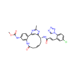 COC(=O)Nc1ccc2c(c1)NC(=O)C/C=C/C[C@@H](NC(=O)/C=C/c1cc(Cl)ccc1-n1cnnn1)c1cc-2nc(C)n1 ZINC000114222827