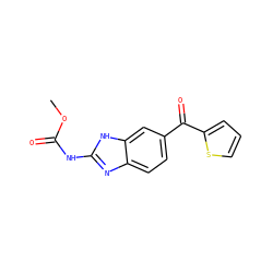 COC(=O)Nc1nc2ccc(C(=O)c3cccs3)cc2[nH]1 ZINC000000056509