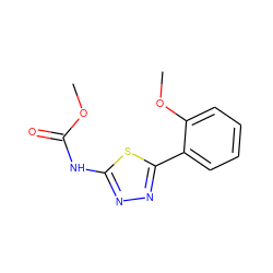 COC(=O)Nc1nnc(-c2ccccc2OC)s1 ZINC000017208315