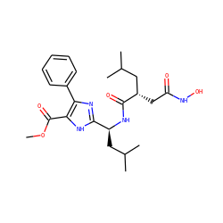 COC(=O)c1[nH]c([C@H](CC(C)C)NC(=O)[C@@H](CC(=O)NO)CC(C)C)nc1-c1ccccc1 ZINC000029341870