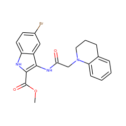 COC(=O)c1[nH]c2ccc(Br)cc2c1NC(=O)CN1CCCc2ccccc21 ZINC000002293732