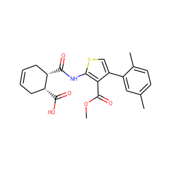 COC(=O)c1c(-c2cc(C)ccc2C)csc1NC(=O)[C@H]1CC=CC[C@H]1C(=O)O ZINC000003864130