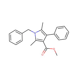 COC(=O)c1c(-c2ccccc2)c(C)n(Cc2ccccc2)c1C ZINC000073222995