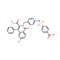 COC(=O)c1c(-c2ccccc2)c2cc(Br)ccc2c(=O)n1Cc1ccc(NS(=O)(=O)c2ccc(C(=O)O)cc2)cc1 ZINC000029061867