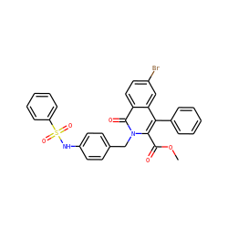 COC(=O)c1c(-c2ccccc2)c2cc(Br)ccc2c(=O)n1Cc1ccc(NS(=O)(=O)c2ccccc2)cc1 ZINC000029062089