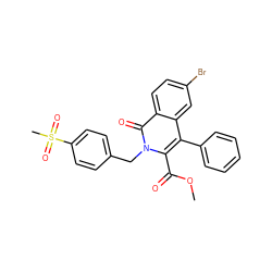 COC(=O)c1c(-c2ccccc2)c2cc(Br)ccc2c(=O)n1Cc1ccc(S(C)(=O)=O)cc1 ZINC000003925054