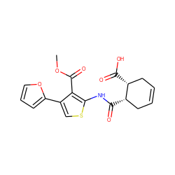 COC(=O)c1c(-c2ccco2)csc1NC(=O)[C@H]1CC=CC[C@H]1C(=O)O ZINC000002486648