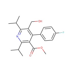 COC(=O)c1c(C(C)C)nc(C(C)C)c(CO)c1-c1ccc(F)cc1 ZINC000013437732