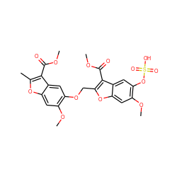 COC(=O)c1c(C)oc2cc(OC)c(OCc3oc4cc(OC)c(OS(=O)(=O)O)cc4c3C(=O)OC)cc12 ZINC000072108216