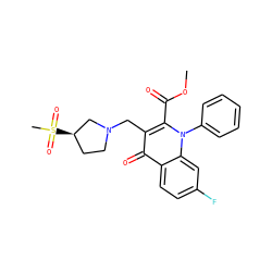 COC(=O)c1c(CN2CC[C@@H](S(C)(=O)=O)C2)c(=O)c2ccc(F)cc2n1-c1ccccc1 ZINC000095560378