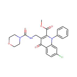 COC(=O)c1c(CNC(=O)N2CCOCC2)c(=O)c2ccc(Cl)cc2n1-c1ccccc1 ZINC000096170299