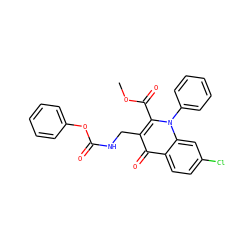 COC(=O)c1c(CNC(=O)Oc2ccccc2)c(=O)c2ccc(Cl)cc2n1-c1ccccc1 ZINC000096170300