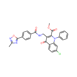 COC(=O)c1c(CNC(=O)c2ccc(-c3nc(C)no3)cc2)c(=O)c2ccc(Cl)cc2n1-c1ccccc1 ZINC000096170218