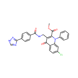 COC(=O)c1c(CNC(=O)c2ccc(-c3nc[nH]n3)cc2)c(=O)c2ccc(Cl)cc2n1-c1ccccc1 ZINC000096170203