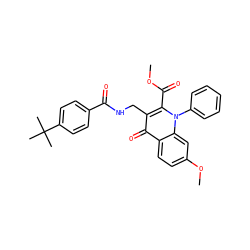 COC(=O)c1c(CNC(=O)c2ccc(C(C)(C)C)cc2)c(=O)c2ccc(OC)cc2n1-c1ccccc1 ZINC000096170255