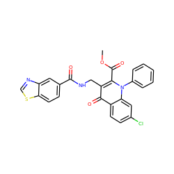 COC(=O)c1c(CNC(=O)c2ccc3scnc3c2)c(=O)c2ccc(Cl)cc2n1-c1ccccc1 ZINC000096170205