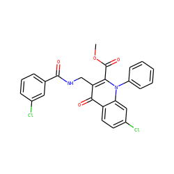 COC(=O)c1c(CNC(=O)c2cccc(Cl)c2)c(=O)c2ccc(Cl)cc2n1-c1ccccc1 ZINC000096170234