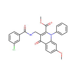 COC(=O)c1c(CNC(=O)c2cccc(Cl)c2)c(=O)c2ccc(OC)cc2n1-c1ccccc1 ZINC000096170252