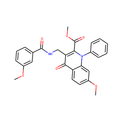 COC(=O)c1c(CNC(=O)c2cccc(OC)c2)c(=O)c2ccc(OC)cc2n1-c1ccccc1 ZINC000096170253